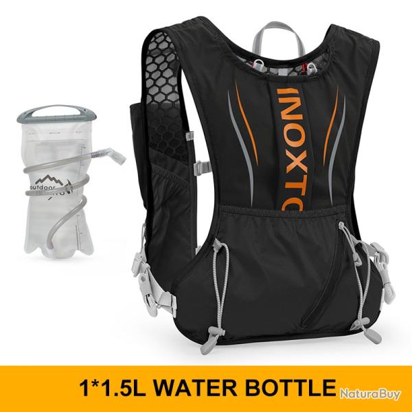 Sac � dos de sport de plein air + GOURDE 1.5L  -NOIR/ORANGE