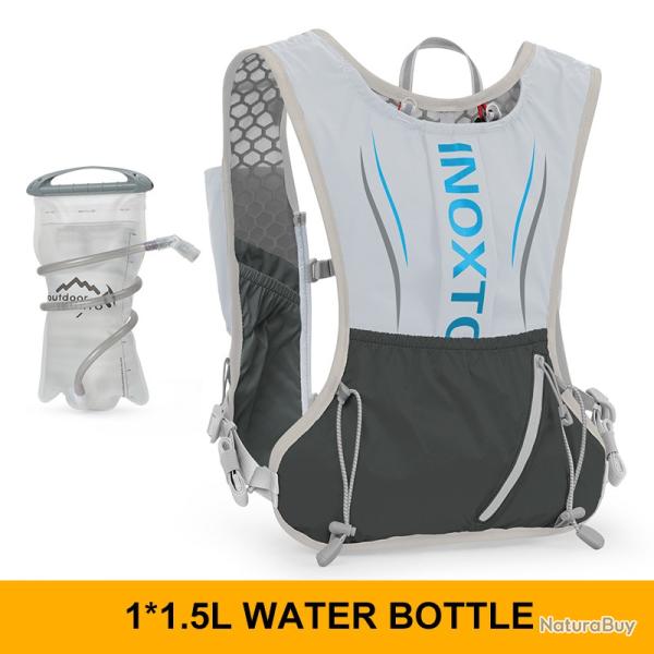 Sac  dos de sport de plein air + GOURDE 1.5L  -GRIS/BLEU
