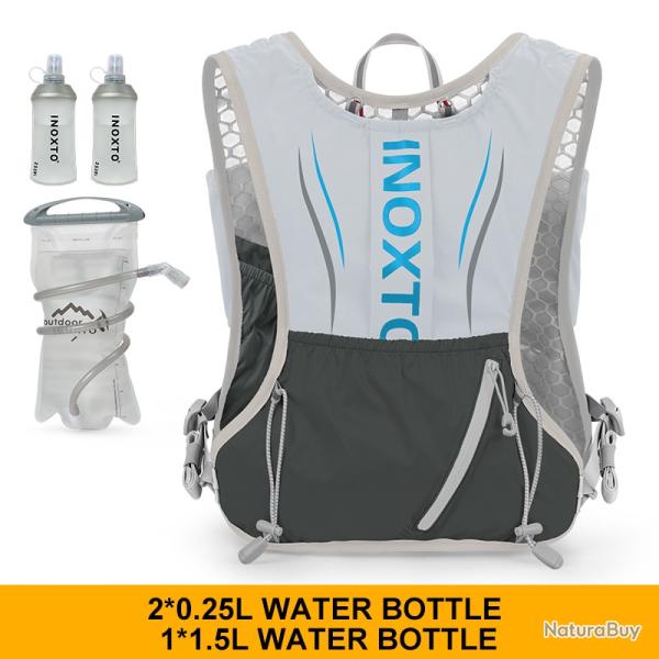 Sac � dos de sport de plein air -+ GOURDE 1.5L+ 2*250ML - GRIS/BLEU- LIVRAISON GRATUITE !