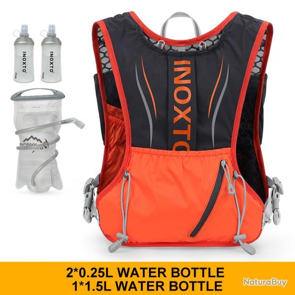 Sac � dos de sport de plein air -+ GOURDE 1.5L+ 2*250ML -GRIS/ORANGE LIVRAISON GRATUITE !