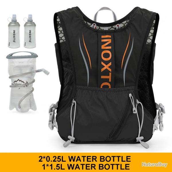 Sac � dos de sport de plein air -+ GOURDE 1.5L+ 2*250ML -NOIR/ORANGE LIVRAISON GRATUITE !