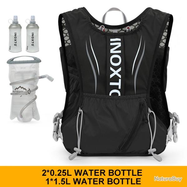 Sac � dos de sport de plein air + GOURDE 1.5L  + 2*250 ML -NOIR