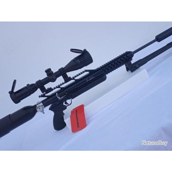 PACK-3 CARABINE M18 SNOWPEAK PCP + BIPIED + Lunette   Cal. 4,5 mm, 19,9 J.