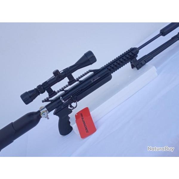 PACK-2 CARABINE M18 SNOWPEAK PCP + BIPIED + Lunette Cal. 4,5 mm, 19,9 J.