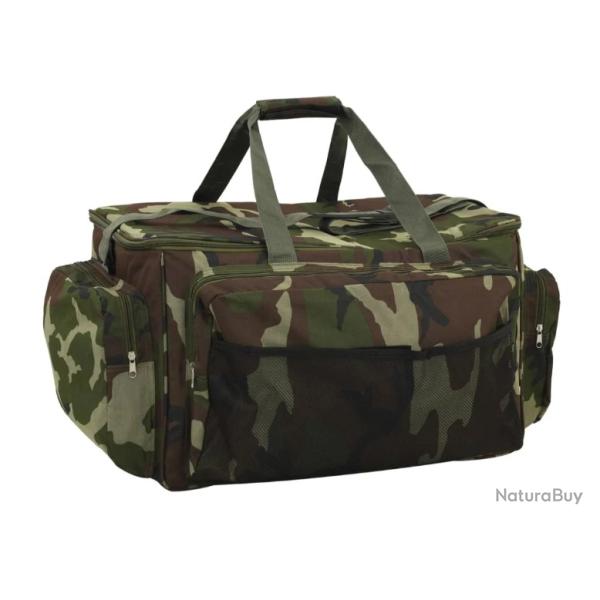 Sac de p�che imperm�able camouflage vert - Tissu Oxford 57x35x34 cm