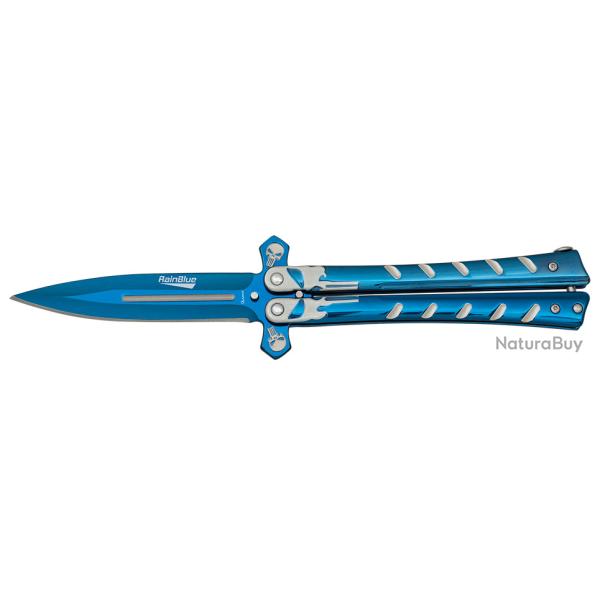 Couteau PAPILLON  � RAINBLUE � d�cor punisher lame de 10.50 cm