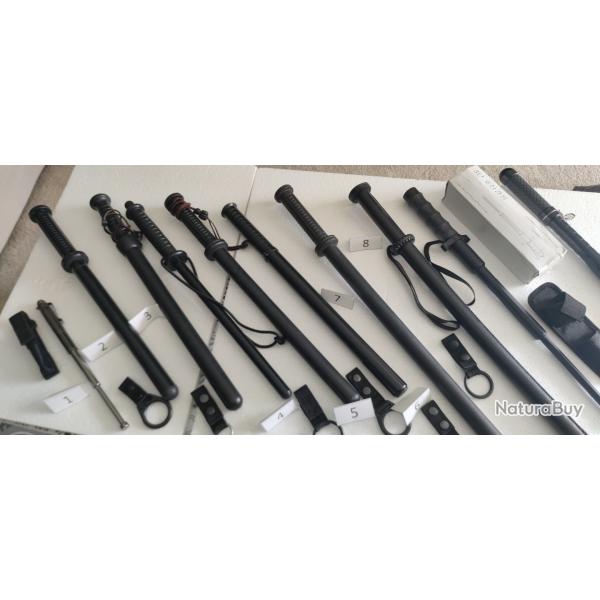 Lote 10 matraque -batonPolica.securite y militar. Coleccin el estado es usado