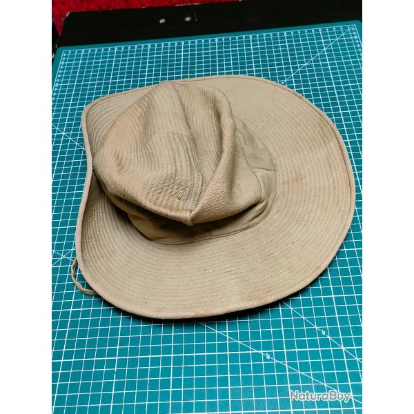 CHAPEAU DE BROUSSE FABRICATION LOCALE GUERRE D'INDOCHINE, TAILLE 56