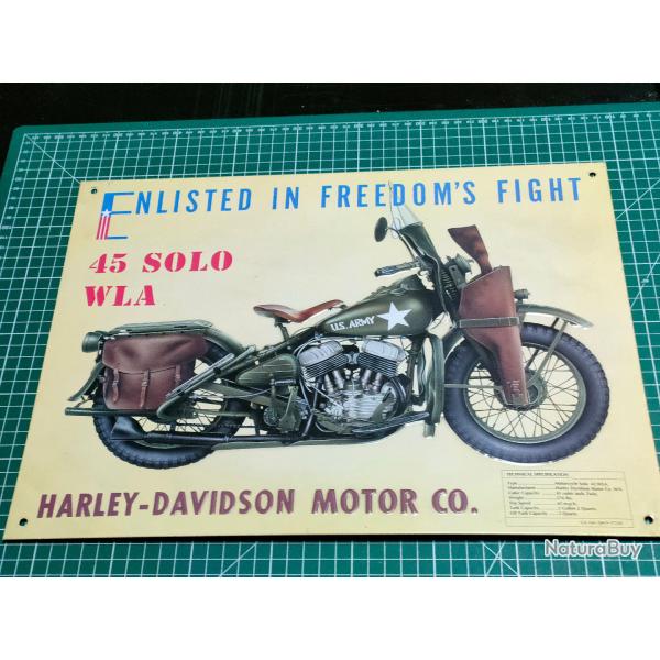 45 SOLO WLA HARLEY DAVIDSON PLAQUE METAL fabrication r�cente