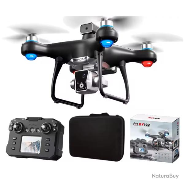 Drone KY102 MAX - Cam�ra HD, �cran Int�gr�, �vitement d'Obstacles, 10000m - Promo