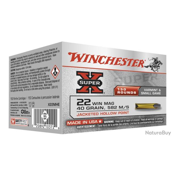 Cartouches Winchester Super-X 22LR win mag x150