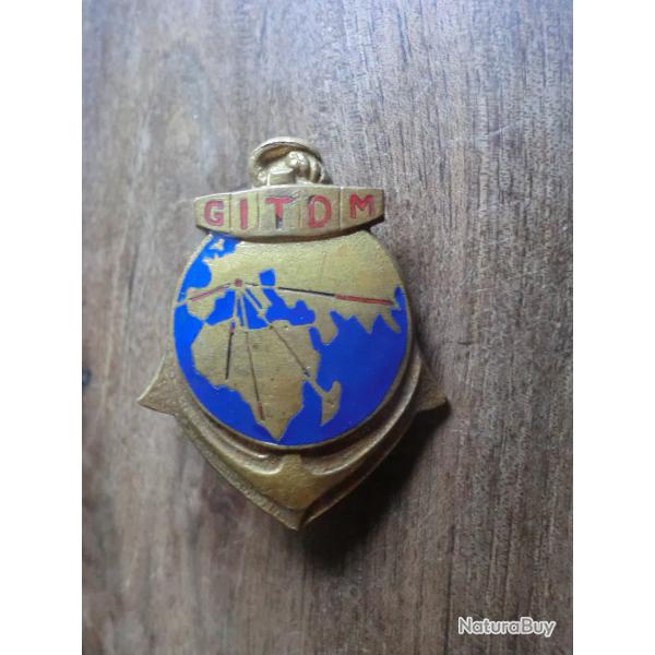 insigne �mail G.I.T.D.M  groupe d instruction des troupes coloniales marine /  drago  paris