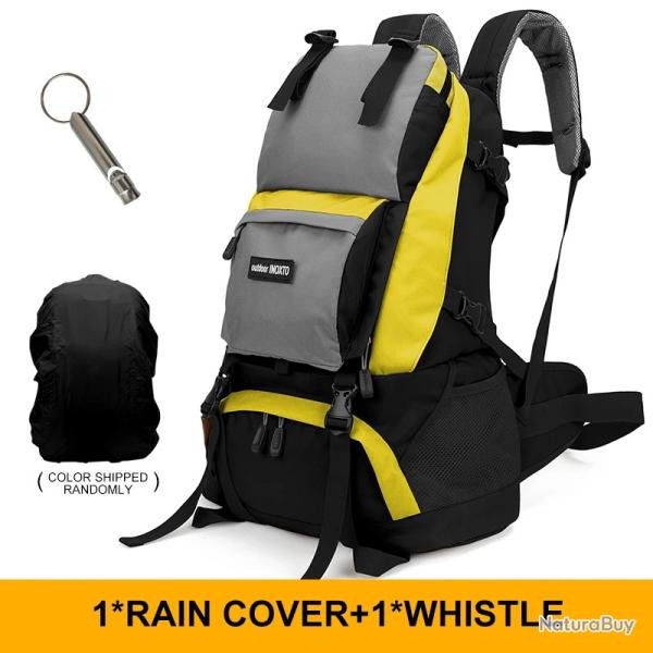 Sac � dos de camping 40 l  avec habit de pluie -JAUNE -LIVRAISON GRATUITE !!!