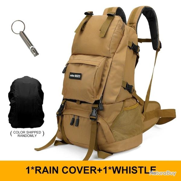Sac � dos de camping 40 l  avec habit de pluie -KAKI -LIVRAISON GRATUITE !!!