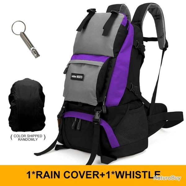 Sac � dos de camping 40 l  avec habit de pluie -VIOLET -LIVRAISON GRATUITE !!!