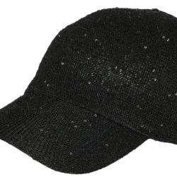 Casquette Femme Paillet&eacute;e avec Sequins Noire Elegante Erlia Taille unique Noir