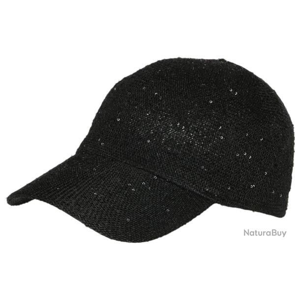 Casquette Femme Paillet�e avec Sequins Noire Elegante Erlia Taille unique Noir