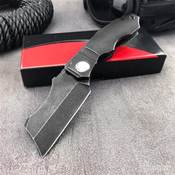 Couteau de poche pliant C260 manche en acier 420 -NOIR-  -* LIVRAISON GRATUITE !!