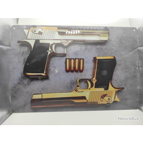 Plaque d�corative m�tallique desert eagle