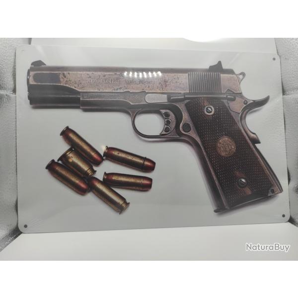 Plaque d�corative m�tallique Colt 45