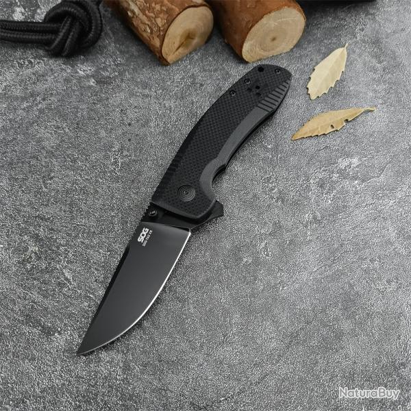 Couteau de poche pliant Xenon TAC Poly Blackout -*ARGENT -* LIVRAISON GRATUITE