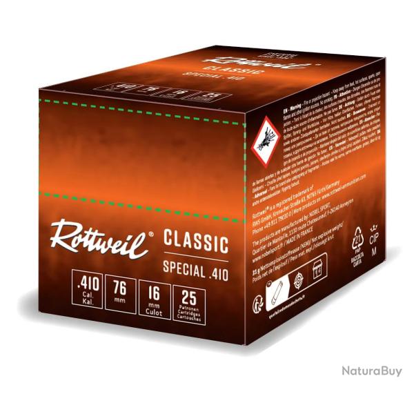 Cartouches de Chasse Rottweil Special 410 numro