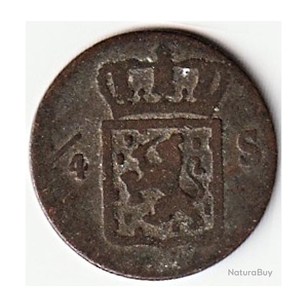 Pi�ce de Monnaie INDES NEERLANDAISES 1/4 Stuiver aux armes d'Utrecht pour Sumatra 1826