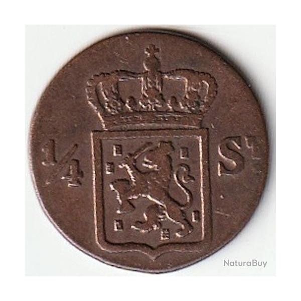 Pi�ce de Monnaie INDES NEERLANDAISES 1/4 Stuiver aux armes d'Utrecht pour Sumatra 1836