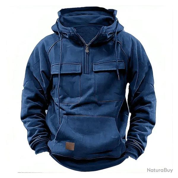 Sweat polaire � capuche Combat Fury TAT - Bleu / L 72-82kg