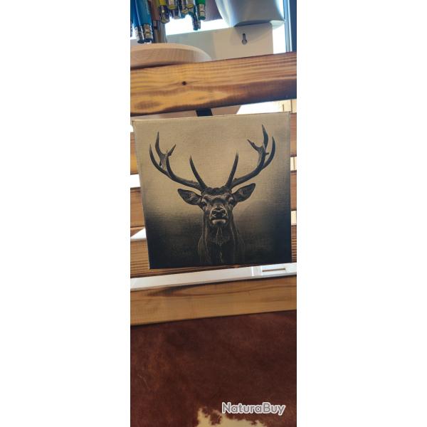 Toile peinte Cerf 20x20cm