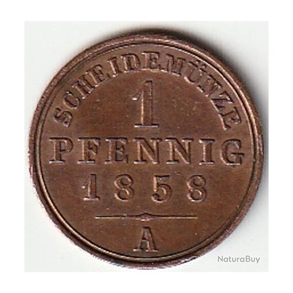 Pi�ce de Monnaie ALLEMAGNE SCHAUMBOURG-LIPPE 1 Pfennig Georg Wilhelm 1858