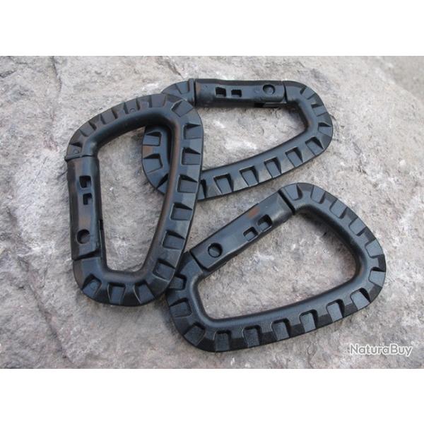 Mousqueton Plastique Noir - SKX INDUSTRIES - Lot de 3