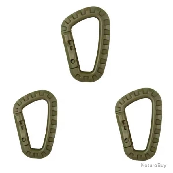 Mousqueton Plastique Vert - SKX INDUSTRIES - Lot de 3