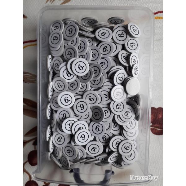 Lot de 100 rondelles de fermeture pour 14 mm num�rot�es '6' - coloris blanc -