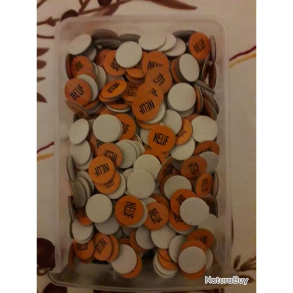 Lot de 100 rondelles de fermeture pour 14 mm num�rot�es '9' - coloris orange -