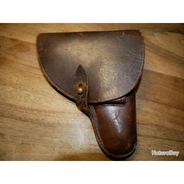 Etui de pistolet 7.65mm en cuir fauve WW2 Franais