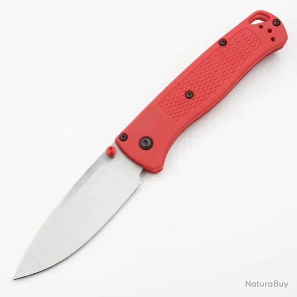 Couteau de poche pliant EDC Bugout BM 535 ARGENT/ROUGE-* LIVRAISON GRATUITE