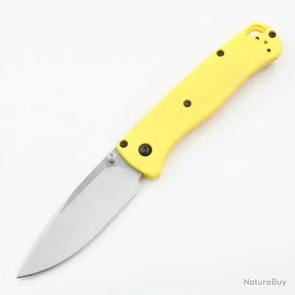 Couteau de poche pliant EDC Bugout BM 535 ARGENT/JAUNE-*