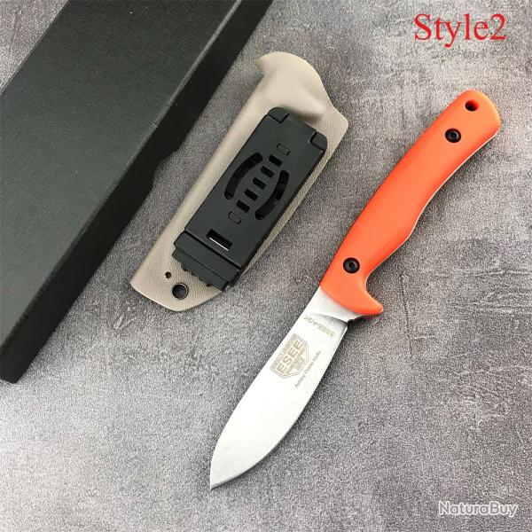 couteau de cuisine droit Lame D2, manche G10 -*ORANGE-* LIVRAISON GRATUITE