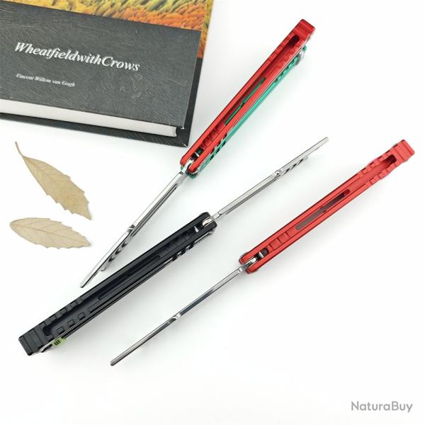 Couteau AReil pliant avec manche en alliage d'aluminium 440C -*ROUGE-* LIVRAISON GRATUITE