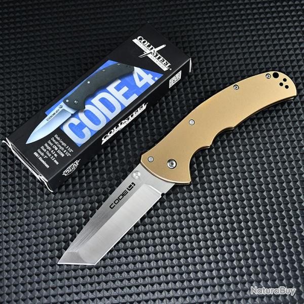 Couteau Pliant � 4 Poches, Lame Tanto T6, Manche en Aluminium- Code 4*JAUNE-* LIVRAISON GRATUITE