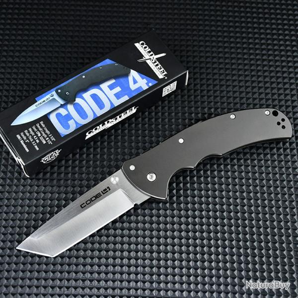 Couteau Pliant � 4 Poches, Lame Tanto T6, Manche en Aluminium- Code 4*NOIR-* LIVRAISON GRATUITE