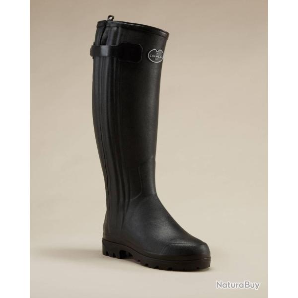 Bottes Chasseur femme doubl�es cuir noir LE CHAMEAU 34