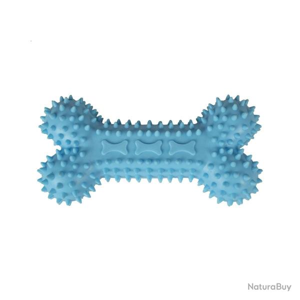 Jouet os pour chien 11 cm bleu
