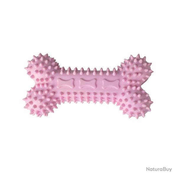 Jouet os pour chien 11 cm rose