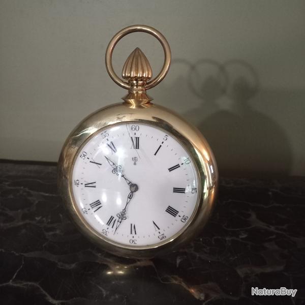 RARE  superbe grande horloge � poser UTI , 8 jours , gousset 1969
