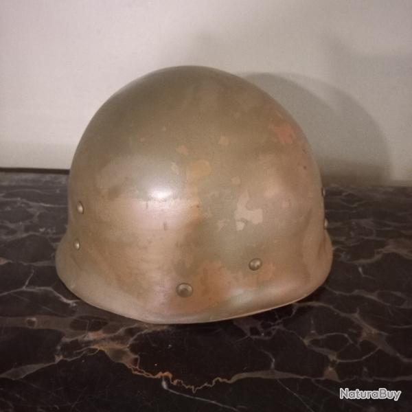 ancien sous casque militaire fran�ais complet  dans son jus , bon �tat