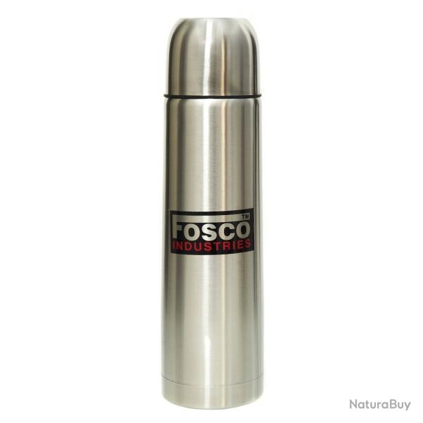 Bouteille thermos 1 litre en acier chrome | Fosco (0001 1011)