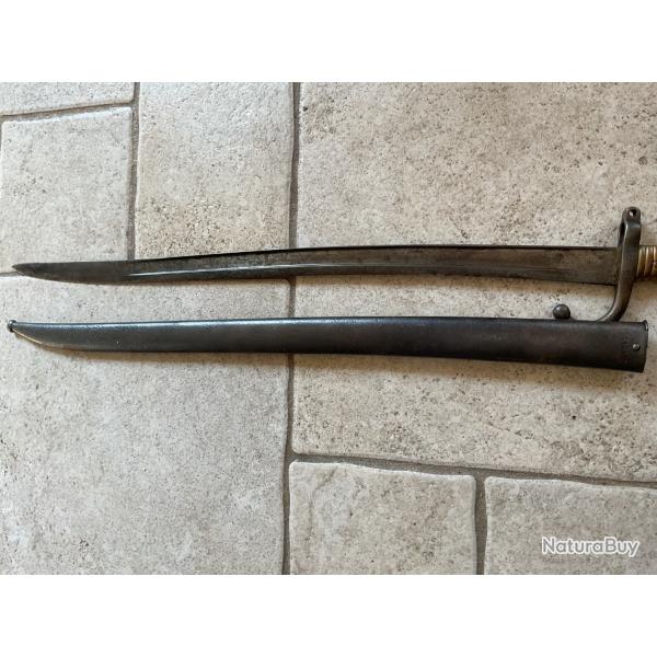 SABRE BA�ONNETTE fran�ais mod�le 1866, Chassepot, Saint-Etienne 1874.