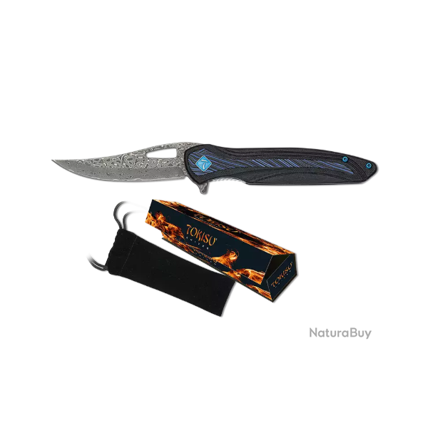 Tokisu 18887 Couteau pliant damas G10